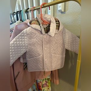 EXCELLENT CONDITION BURBERRY: Toddler Pink Quilted Jacket- 18m